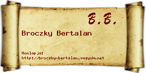 Broczky Bertalan névjegykártya