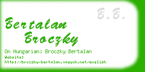 bertalan broczky business card